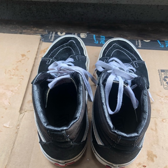 Vans Off The Wall 721454  Unisex’s Black Suede Hi High Top Black Shoes SZ M6,W8 - Picture 9 of 12